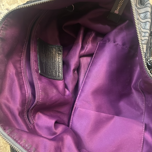 Coach silver black sparkly zebra print purse - Picture 3 of 7